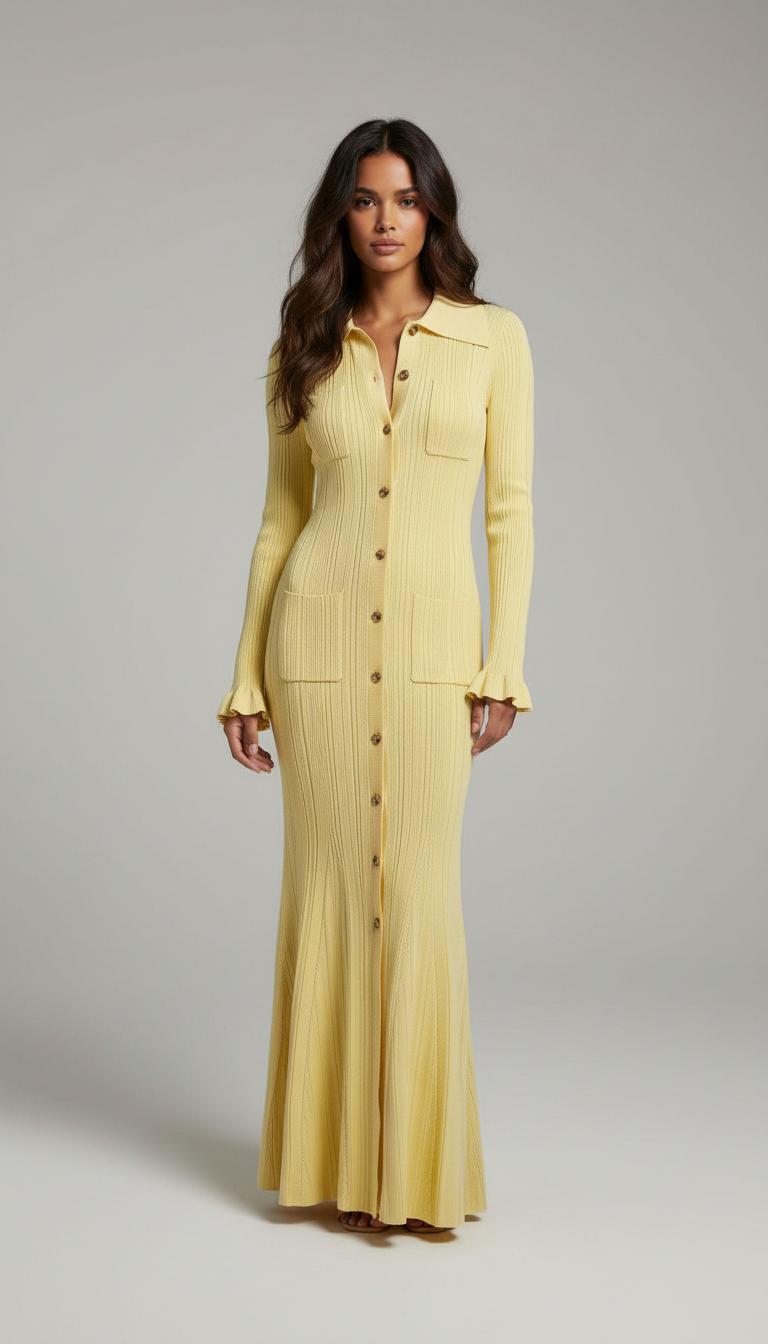 Soft Elegance Ribbed Knit Maxi Dress