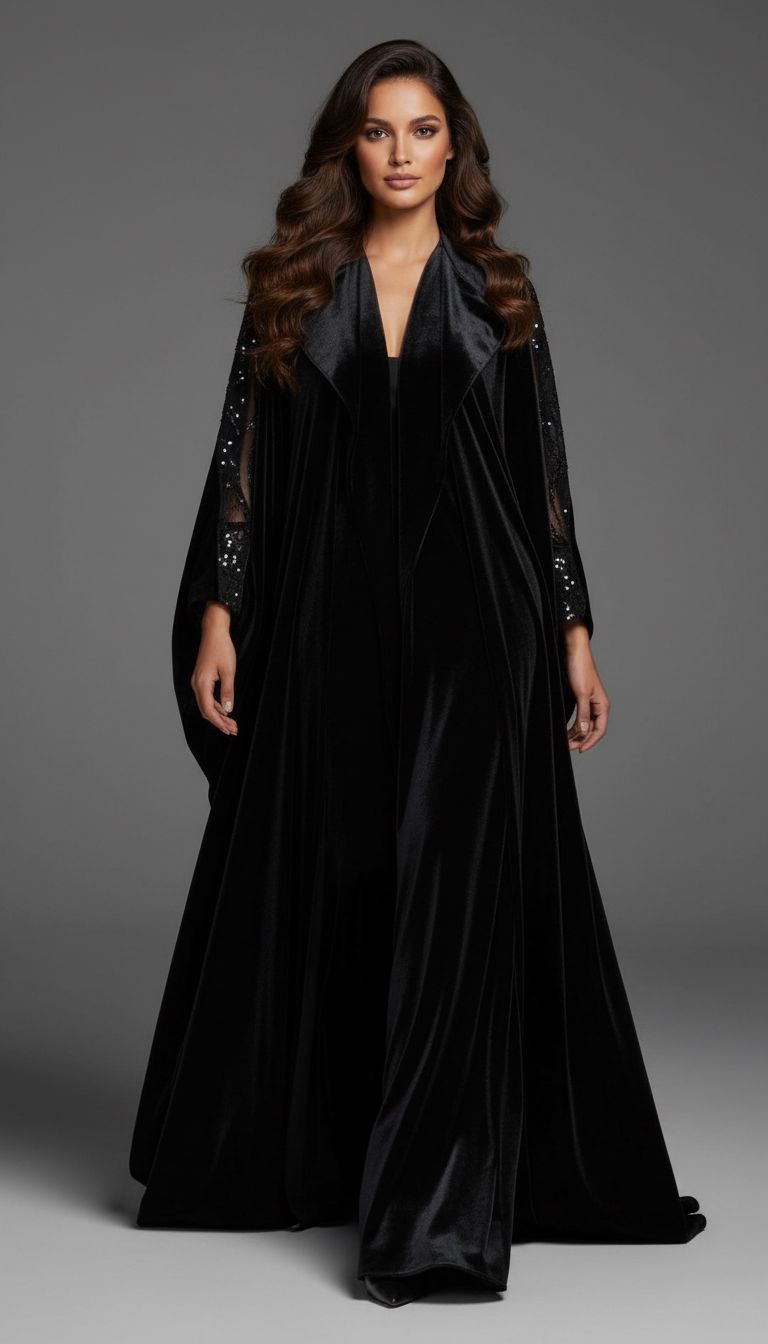 Black Velvet Abaya