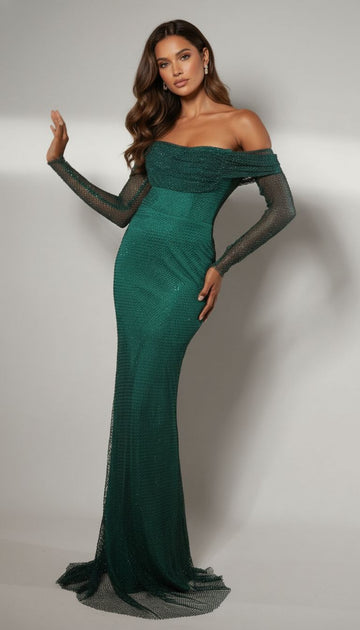 Green Net Sculpt Dress