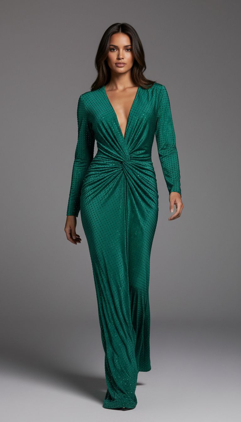 Green Stormy Sparkled Dress